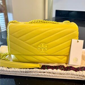 Tory Burch Kira Chevron Powder Coated Small Convertible Shoulder Bag